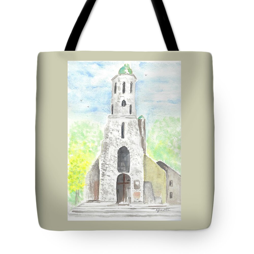 Old Tote Bag featuring the painting Old Budapest Church by Claudette Carlton