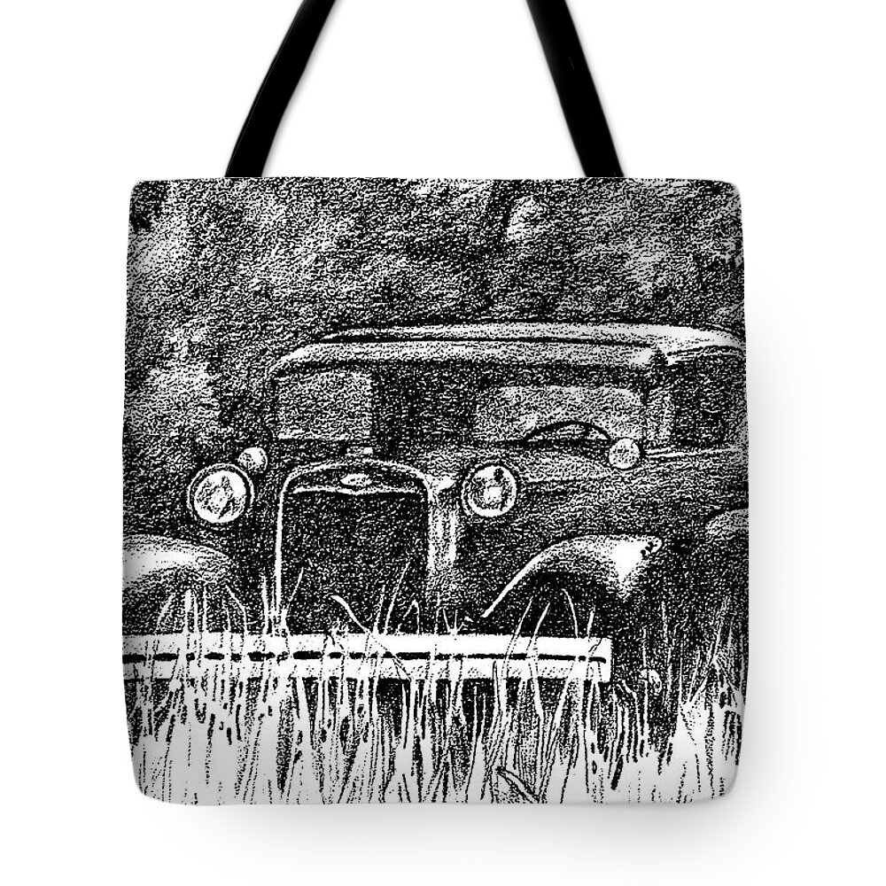 Cars Tote Bag featuring the photograph Old Car Threshold 1 by Harry Moulton