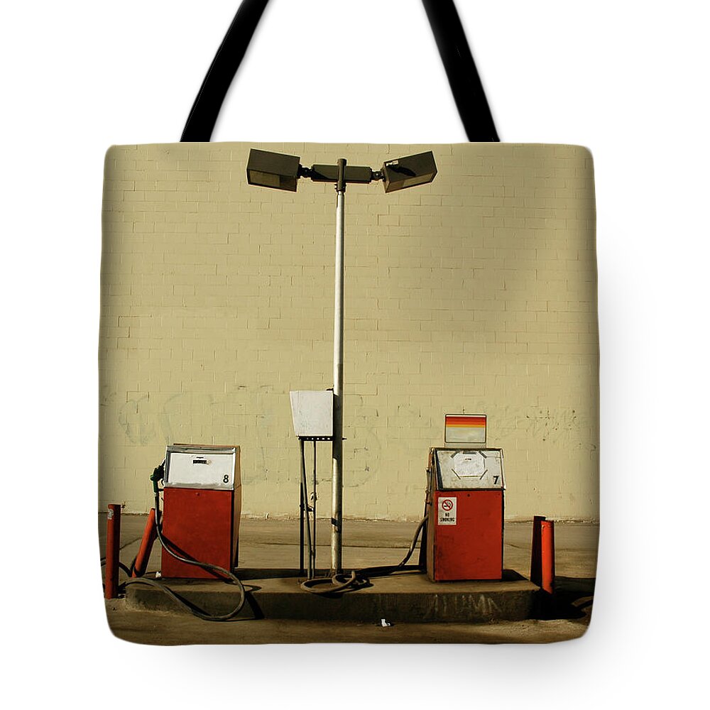 San Francisco Tote Bag featuring the photograph Old-fashioned Red Gas Pumps by Photo By Christopher Hall