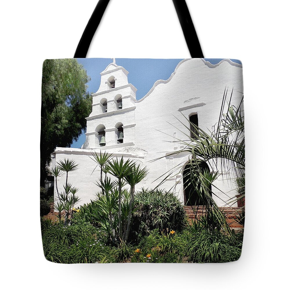 Old Tote Bag featuring the photograph Old Mission San Diego by Gordon Beck