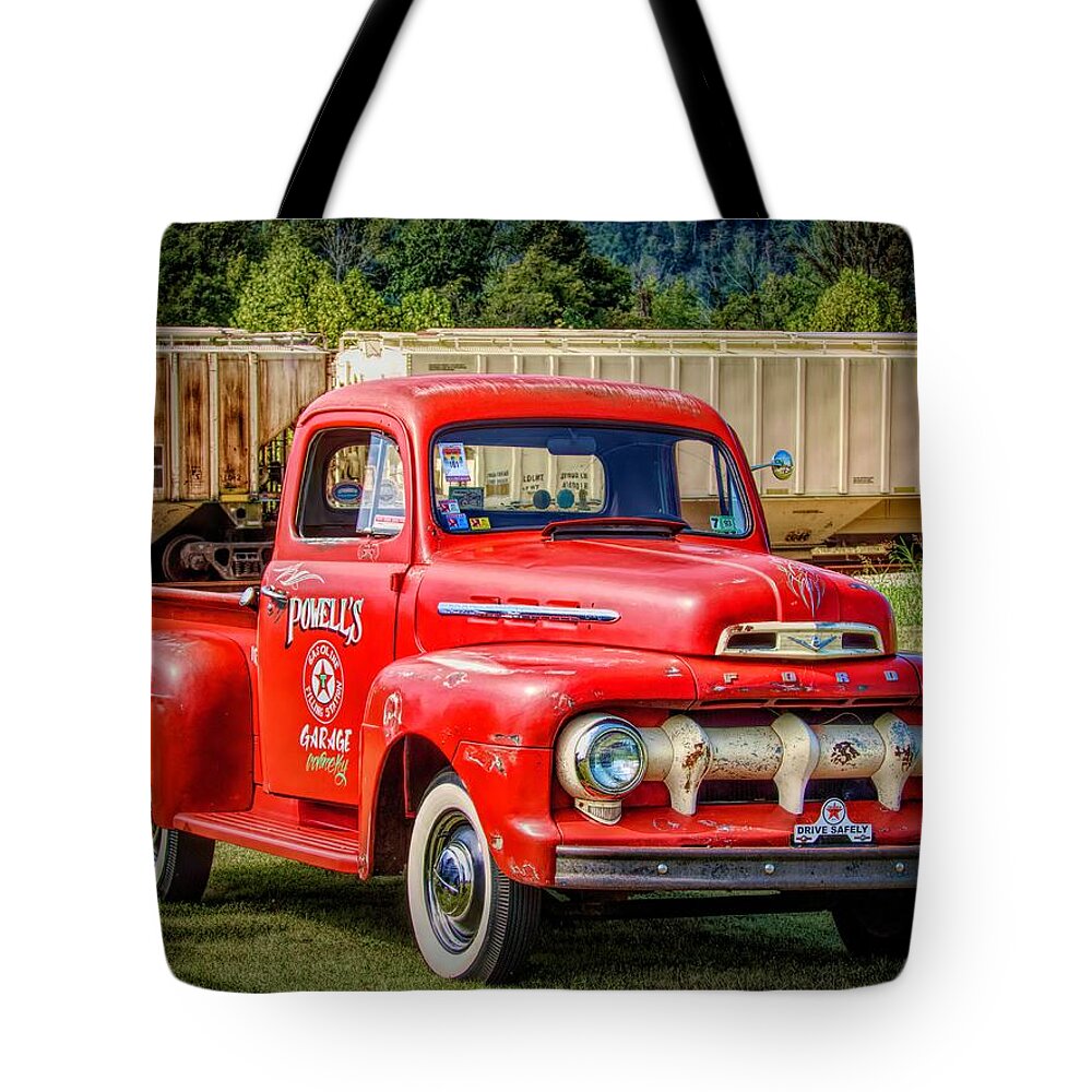  Tote Bag featuring the photograph Old Red Truck by Jack Wilson