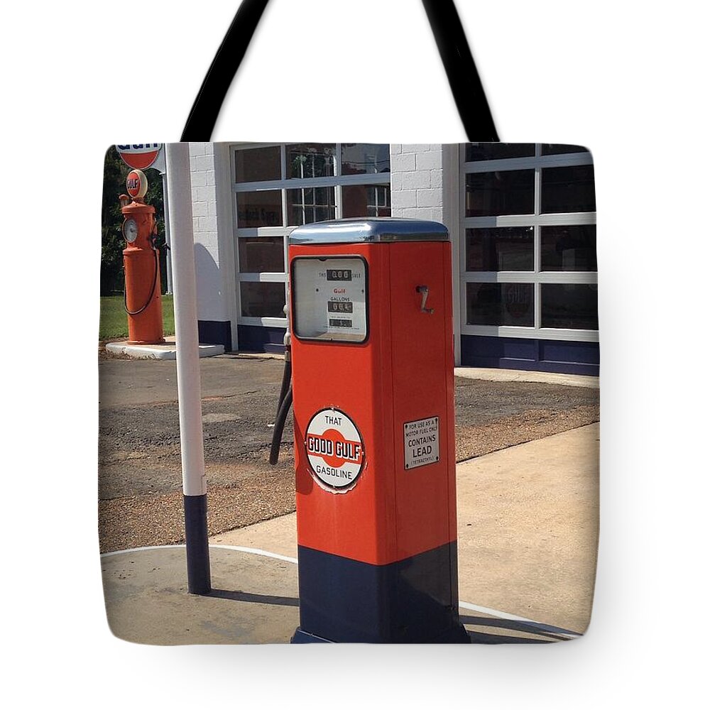 Gas Tote Bag featuring the photograph Old Time Gasoline by Joe Roache