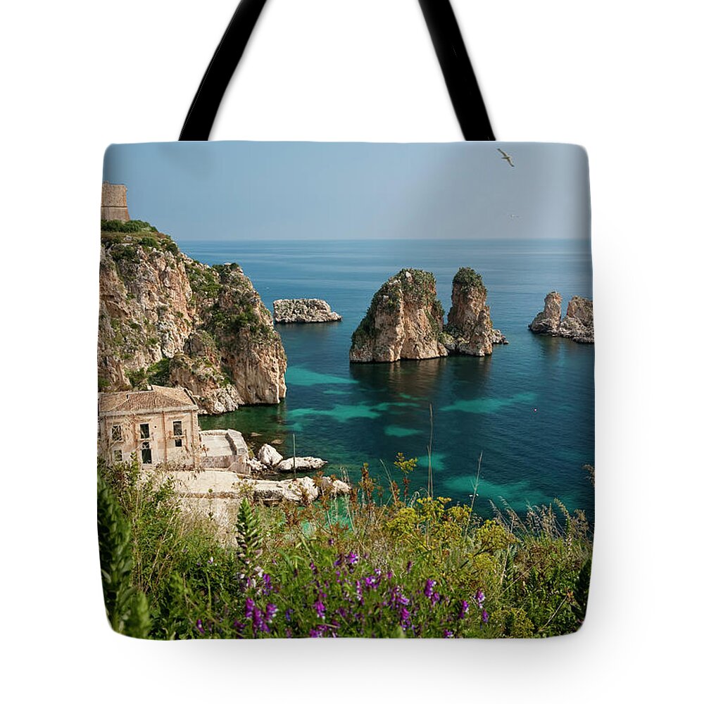 Scenics Tote Bag featuring the photograph Old Tuna Factory, Castellammare Del by Peter Adams