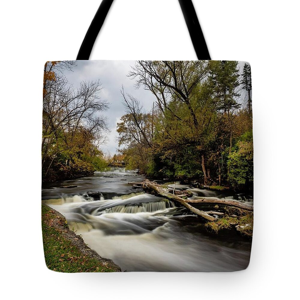 Cedarburg Tote Bag featuring the photograph On Cedar Creek by Kristine Hinrichs
