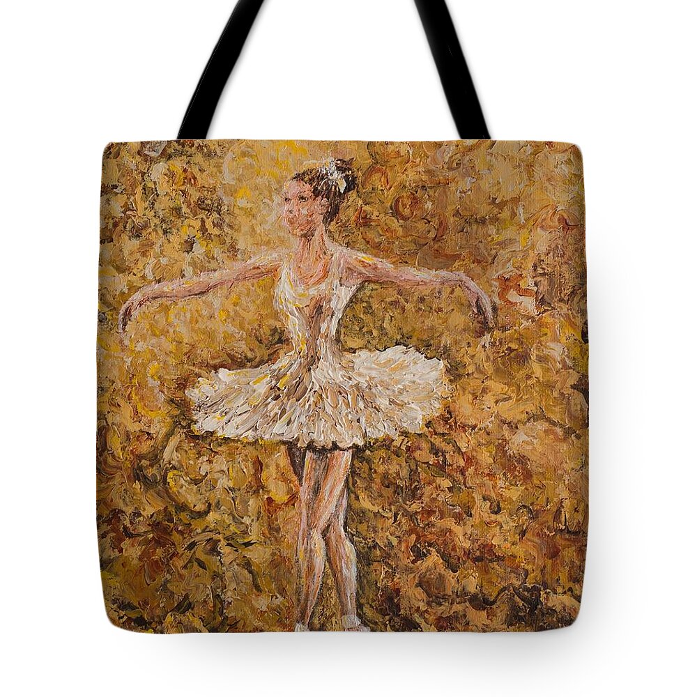 Ballet Tote Bag featuring the painting On Pointe #1 by Linda Donlin