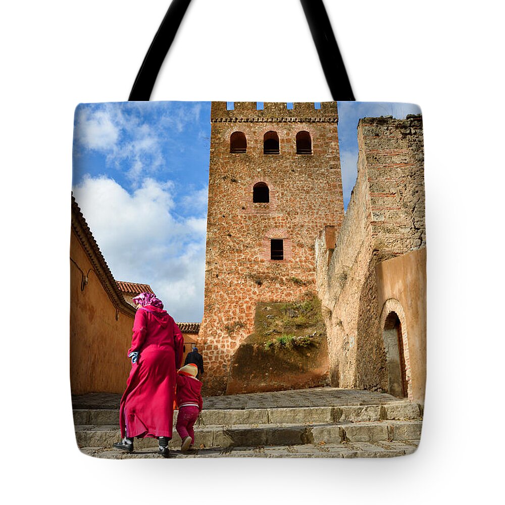 Chefchaouene Tote Bag featuring the photograph On the road back home again by Yavor Mihaylov