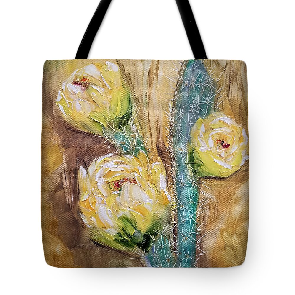 Cactus Tote Bag featuring the painting Only the Beginning by Judith Rhue