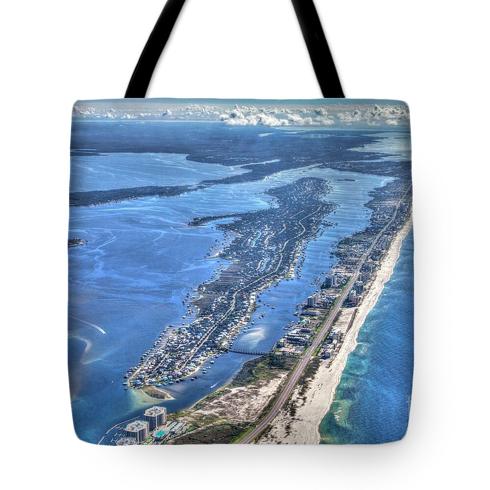 Gulf Shores Tote Bag featuring the photograph Ono Island-5112-tm by Gulf Coast Aerials -