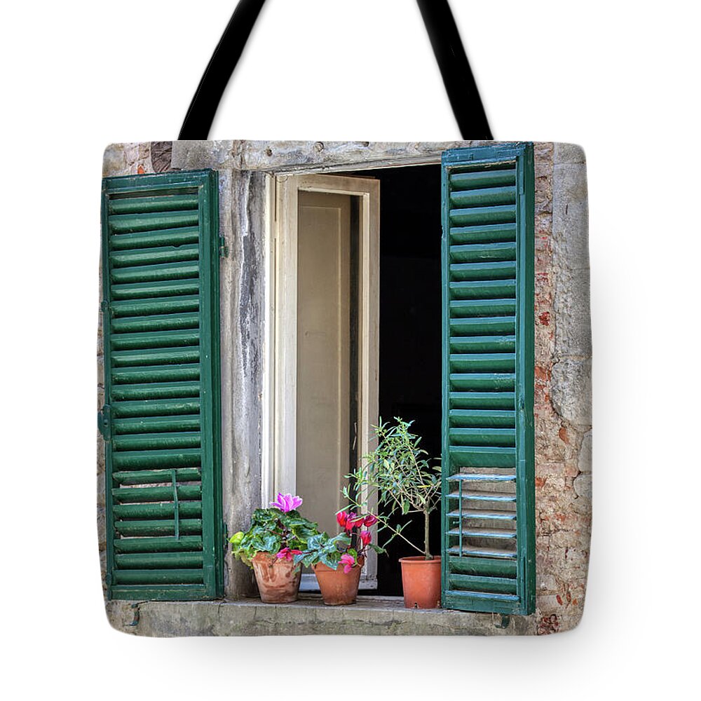 Window Tote Bag featuring the photograph Open Window of Tuscany by David Letts