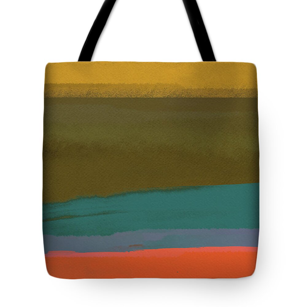 Landscape Tote Bag featuring the painting Orange and Yellow Abstract by Naxart Studio