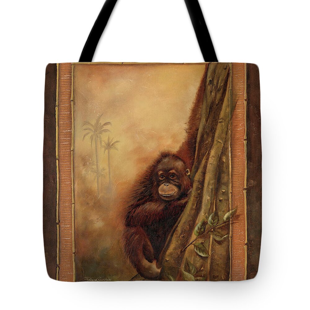 Orangutan Tote Bag featuring the painting Orangutan II by Patricia Pinto