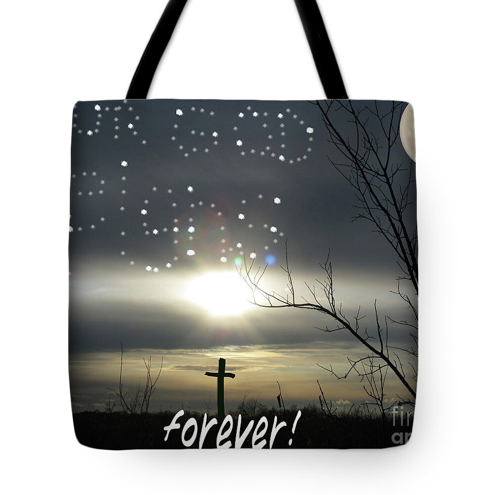 Jan2012 Tote Bag featuring the mixed media Our God Reigns by Lori Tondini