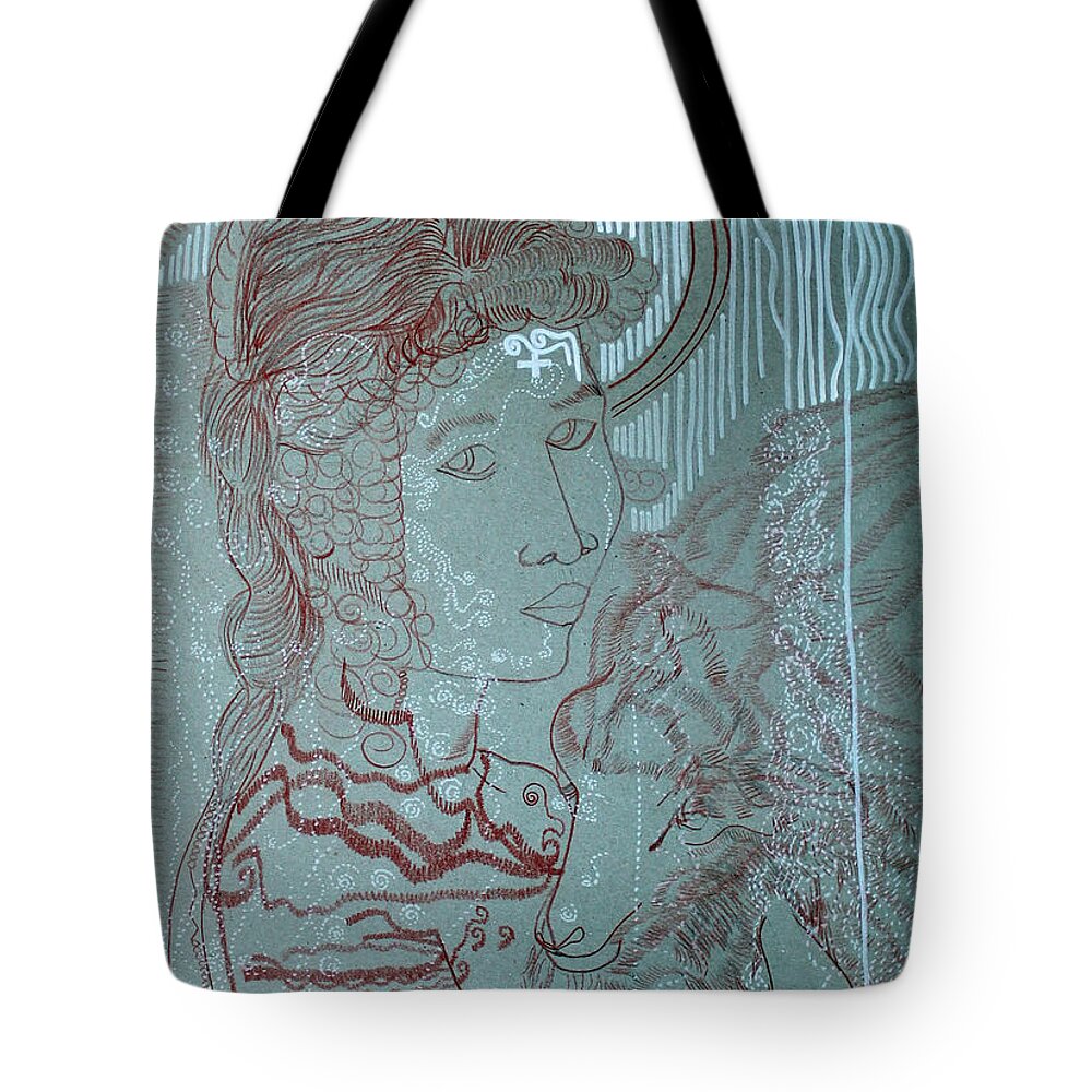 Jesus Tote Bag featuring the painting Our Lady of Asia Mary Mother of Jesus Christ, Divine Shepherdess by Gloria Ssali