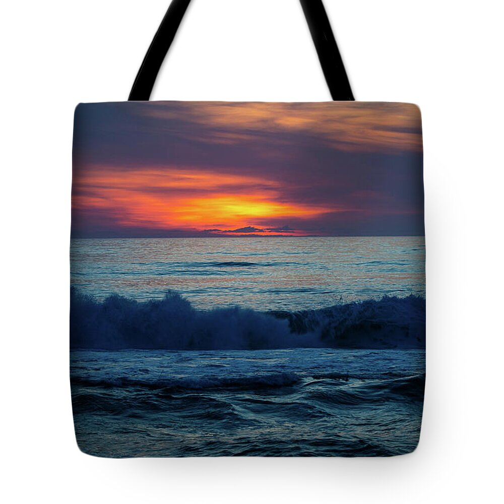 Sunrise Tote Bag featuring the photograph Outer Banks Sunrise by Lora J Wilson
