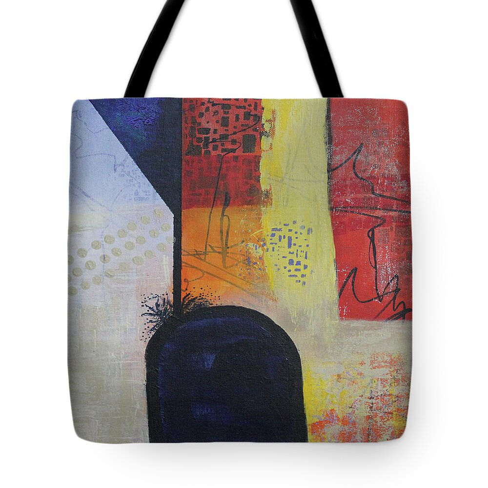 Abstract Tote Bag featuring the painting Overflowing by April Burton
