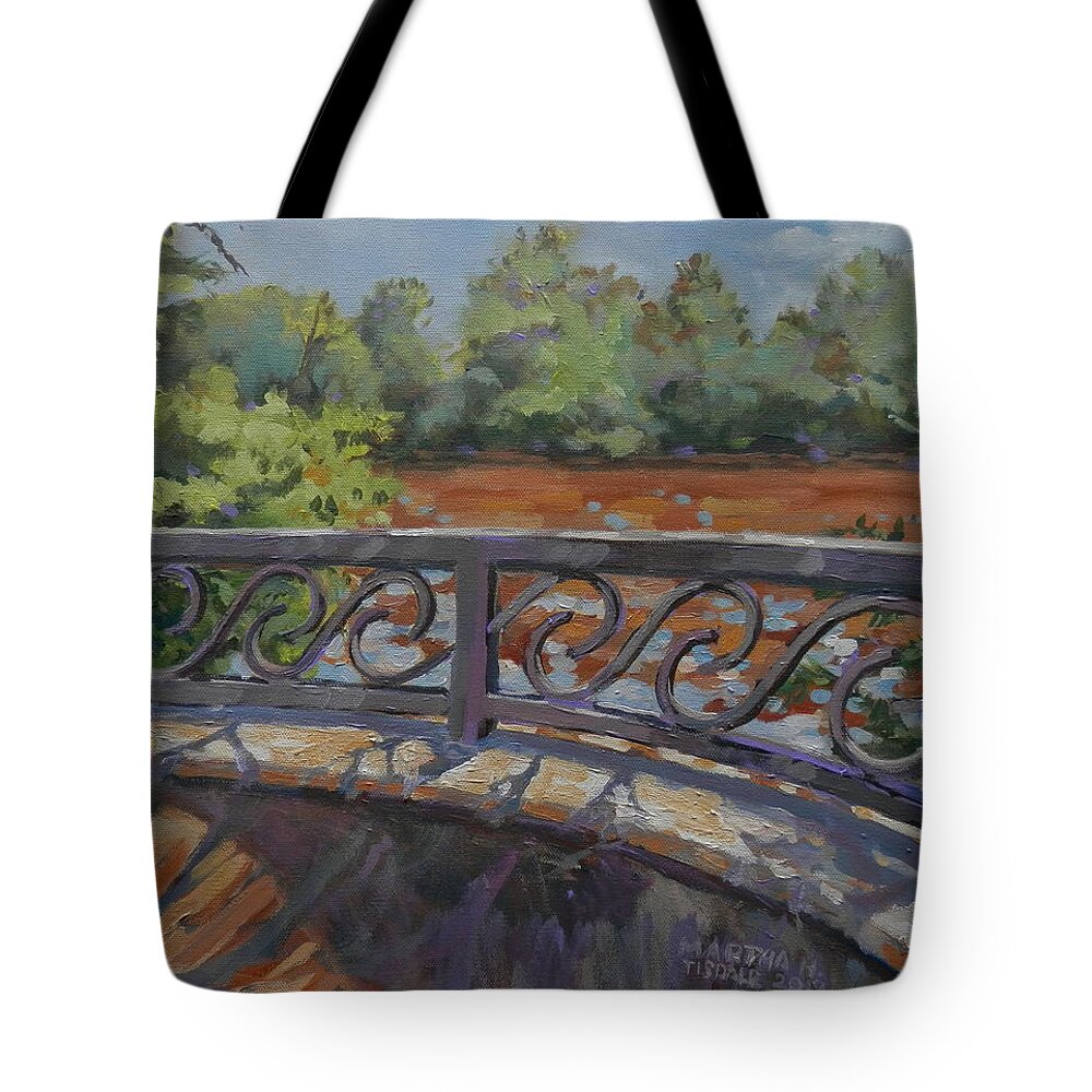 River Tote Bag featuring the painting Overlook at Gateway Park by Martha Tisdale