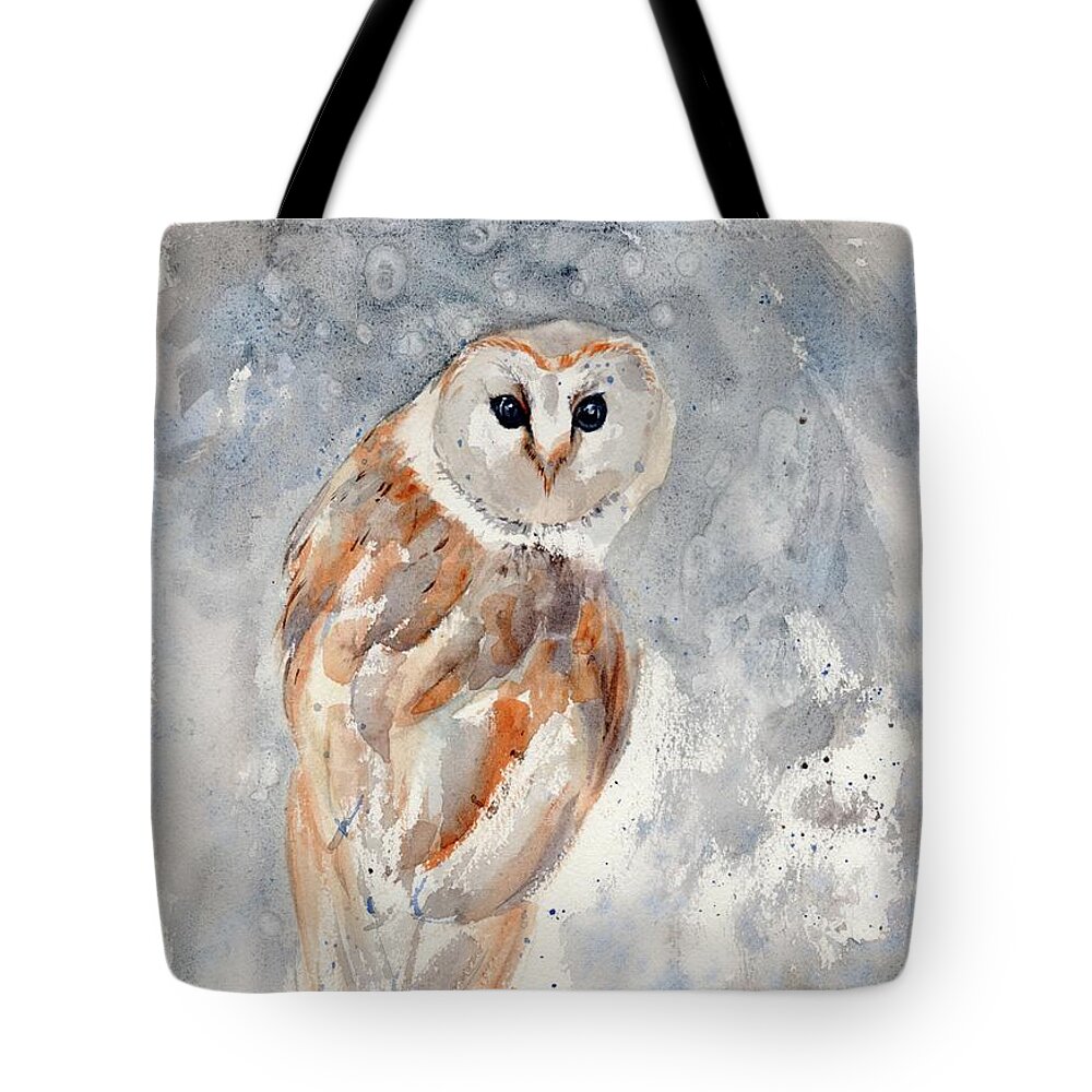Owl Painting Tote Bag featuring the painting Owl Watercolour Painting by Chris Hobel