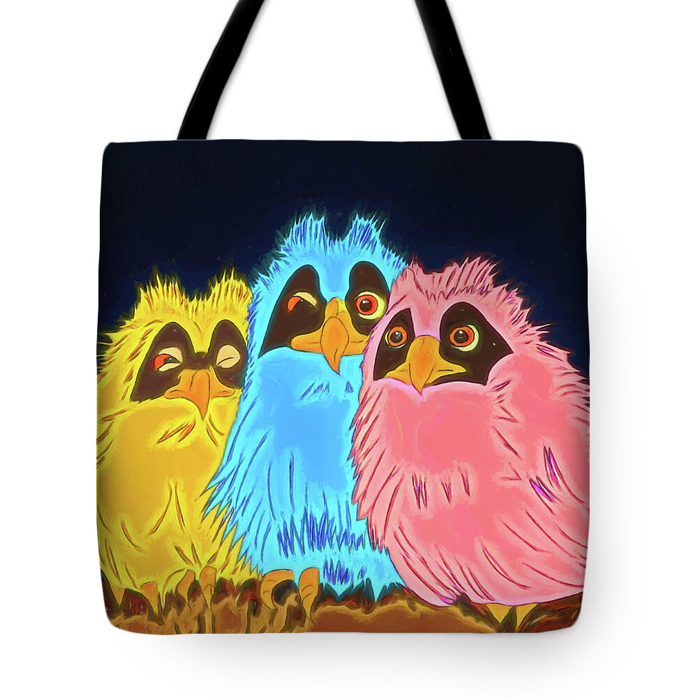 Owl Tote Bag featuring the digital art Owlet You Decide by John Haldane