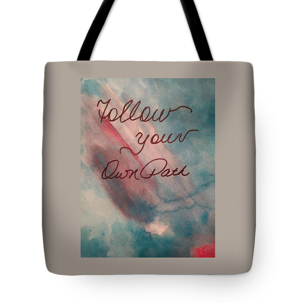 Abstract Tote Bag featuring the painting Own Path by Tina Marie Gill