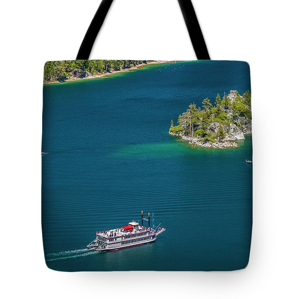 Scenics Tote Bag featuring the photograph Paddle Wheeler, Lake Tahoe, Us by Stuart Dee