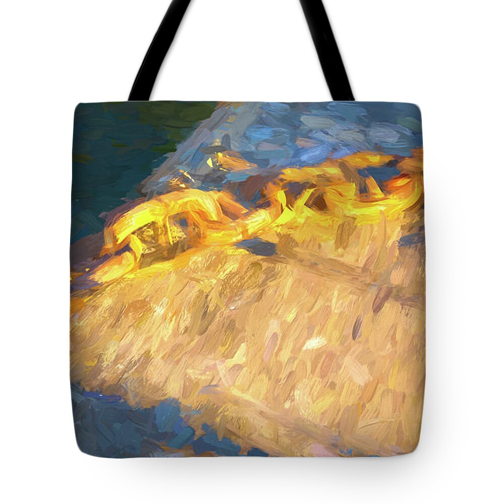 Chain Tote Bag featuring the digital art Painted Chain by Cathy Anderson