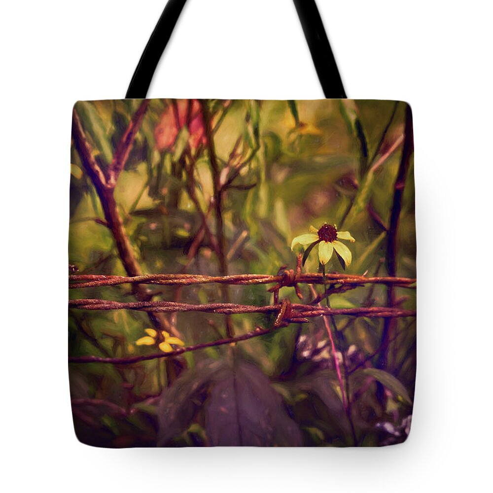 Rudbeckia Hirt Tote Bag featuring the photograph Painterly Black-Eyed Susans by Laura Vilandre