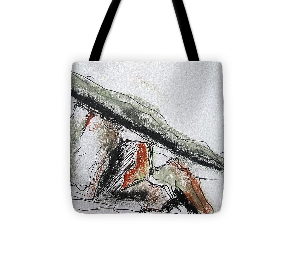 Dolmen Tote Bag featuring the painting Painting Of A Burren Dolmen by Mary Cahalan Lee - aka PIXI