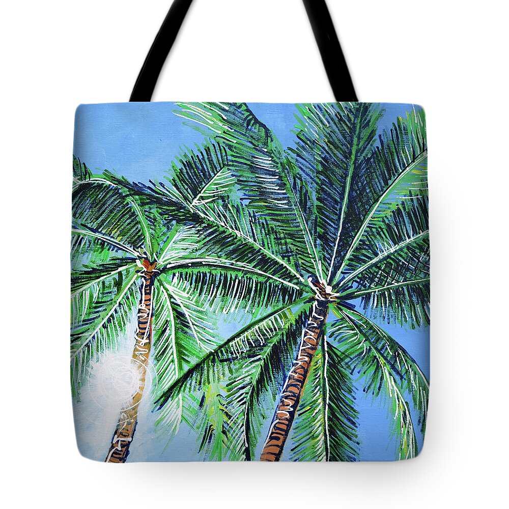 Holiday Tote Bag featuring the painting Palme d'Or by Laura Hol Art