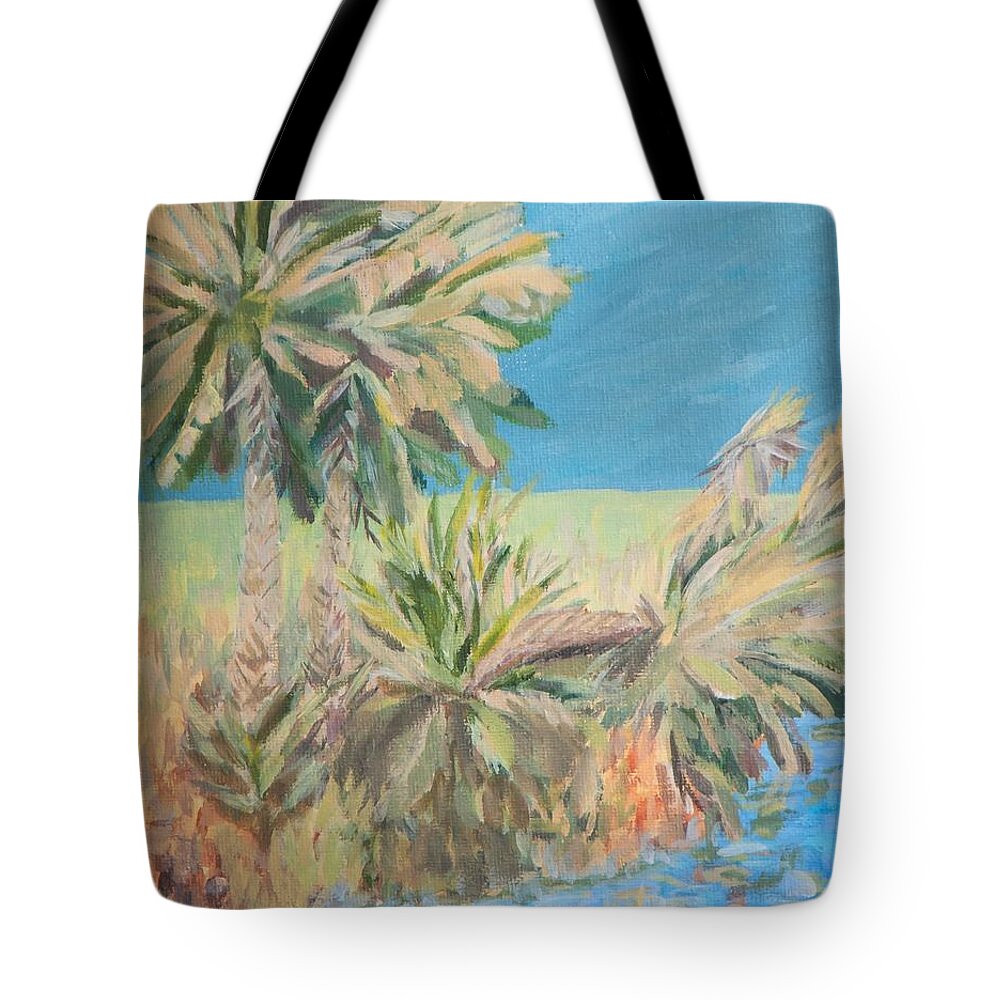 Landscape Tote Bag featuring the painting Palmetto Edge by Deborah Smith