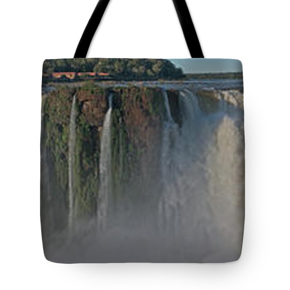 Scenics Tote Bag featuring the photograph Panorama Iguazu Waterfalls by Mountlynx