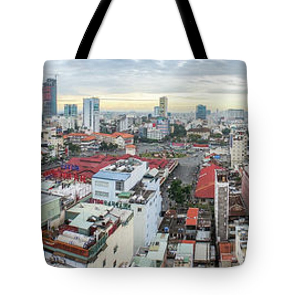 Ho Chi Minh City Tote Bag featuring the photograph Panorama Of Ho Chi Minh City by By Thomas Gasienica