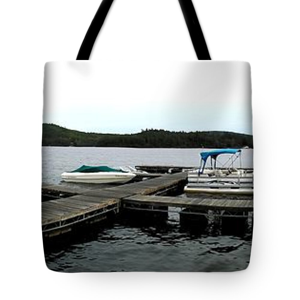 Panorama Of Schroon Lake In The Adirondack Mountains In New York Tote Bag featuring the photograph Panorama of Schroon Lake in the Adirondack Mountains in New York by Rose Santuci-Sofranko