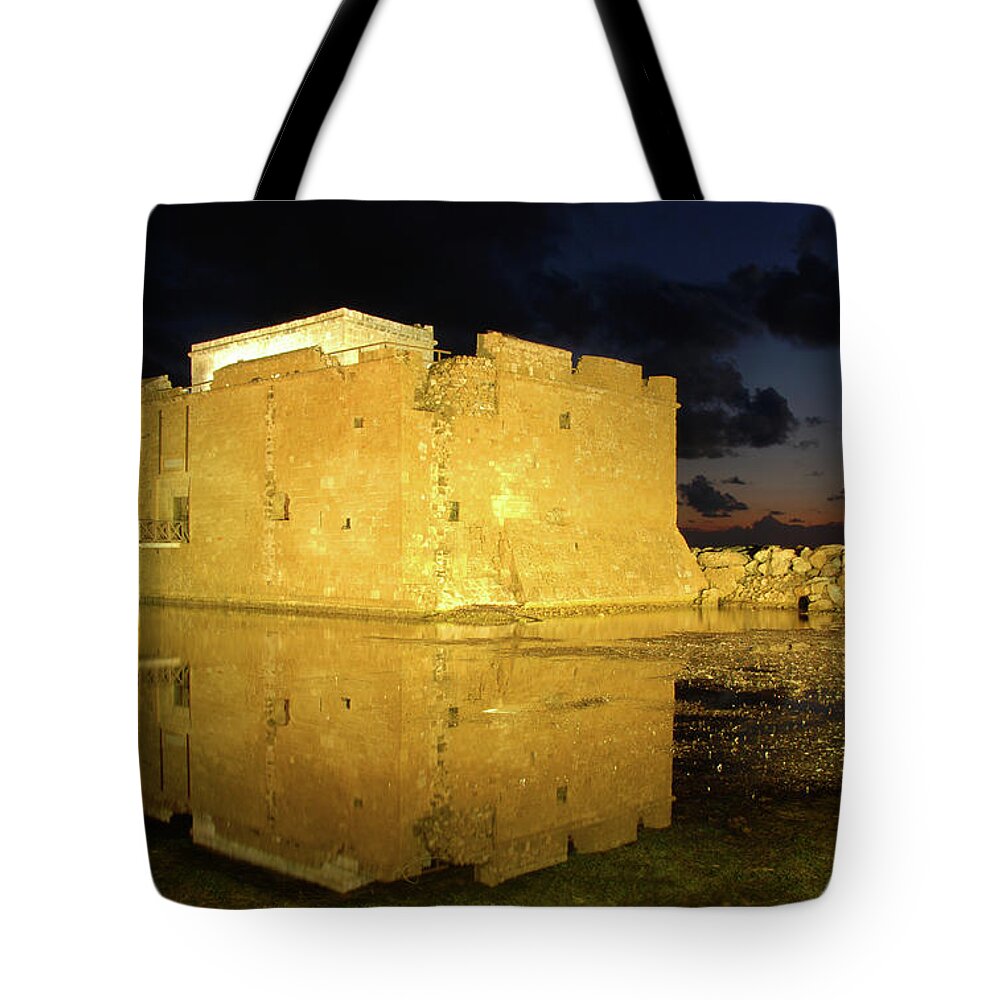 Castle Tote Bag featuring the photograph Paphos Medieval Castle by Michalakis Ppalis
