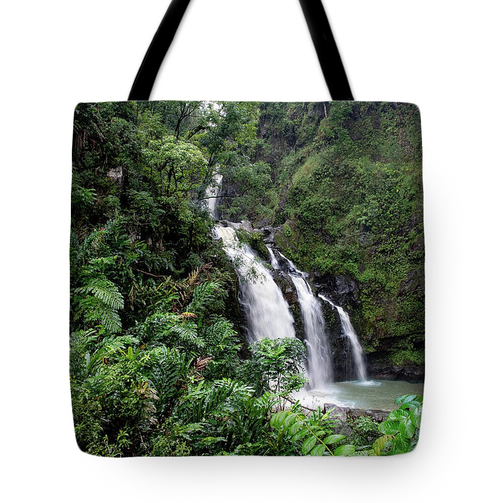 Hawaii Tote Bag featuring the photograph Paradise Falls by G Lamar Yancy
