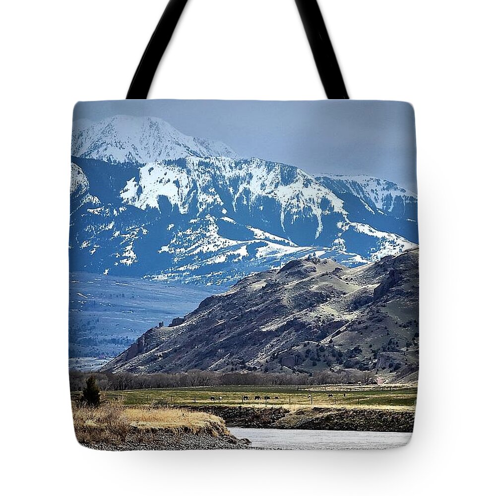 Yellowstone National Park Tote Bag featuring the photograph Paradise Valley Montana by Steve Brown