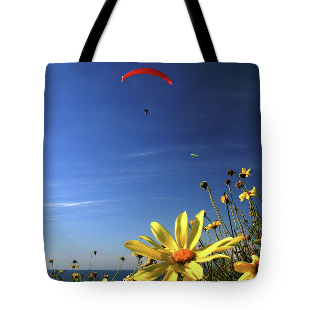 Landscape Tote Bag featuring the photograph Paraglider by Scott Cunningham