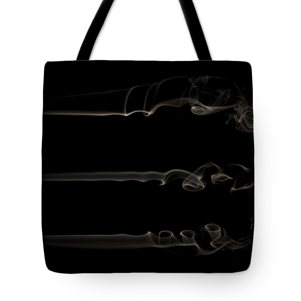 Part Of A Series Tote Bag featuring the photograph Parallel Lines Of Smoke by Chad Baker