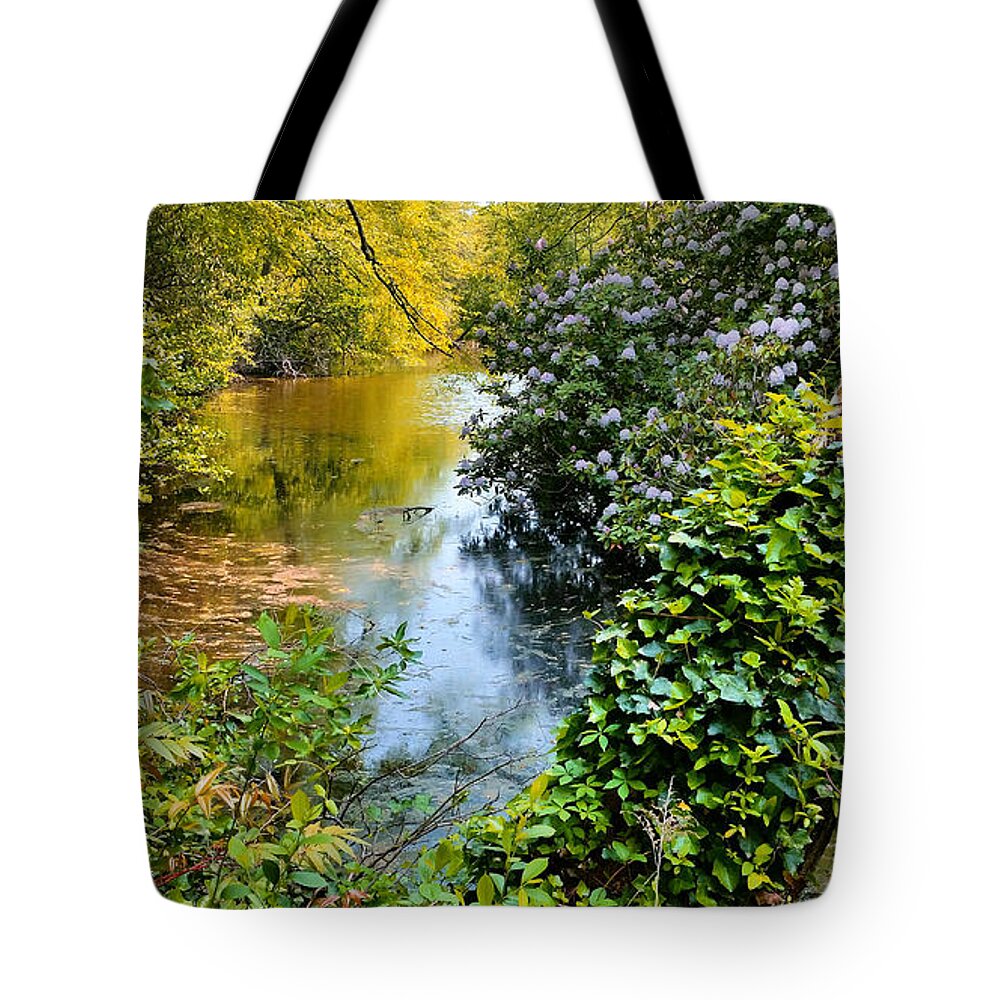 Rhododendrons Tote Bag featuring the photograph Park River Rhododendrons by Stacie Siemsen