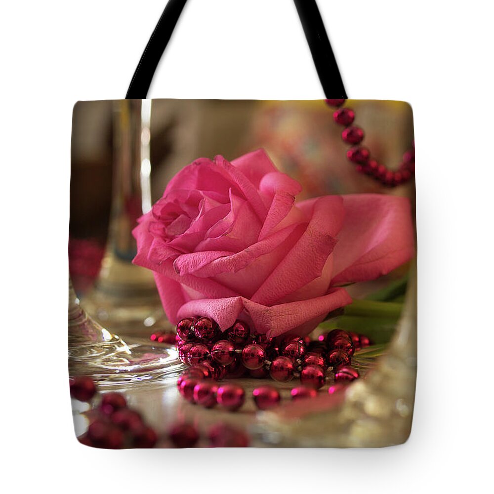 Pink Rose Tote Bag featuring the photograph Party by Mike Eingle