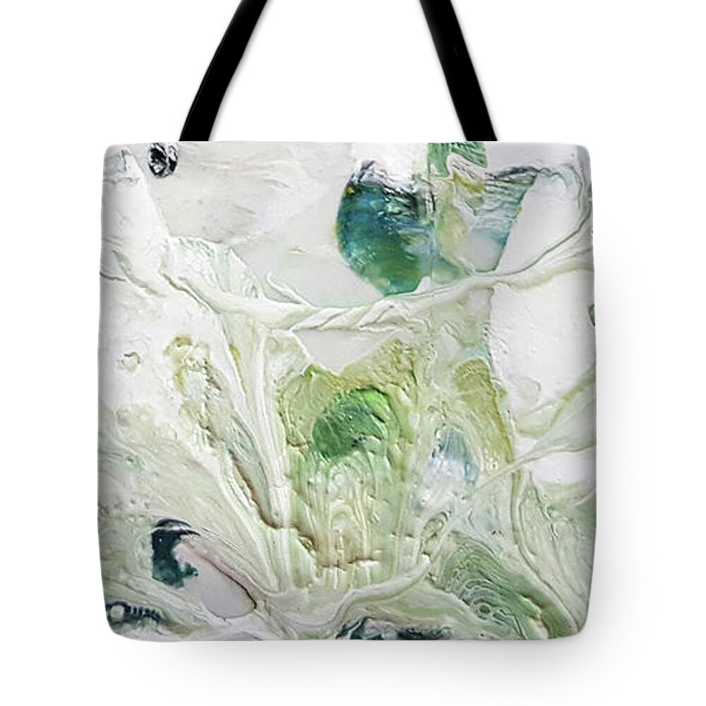 Greens Tote Bag featuring the painting Pastel Greens by Jo Smoley