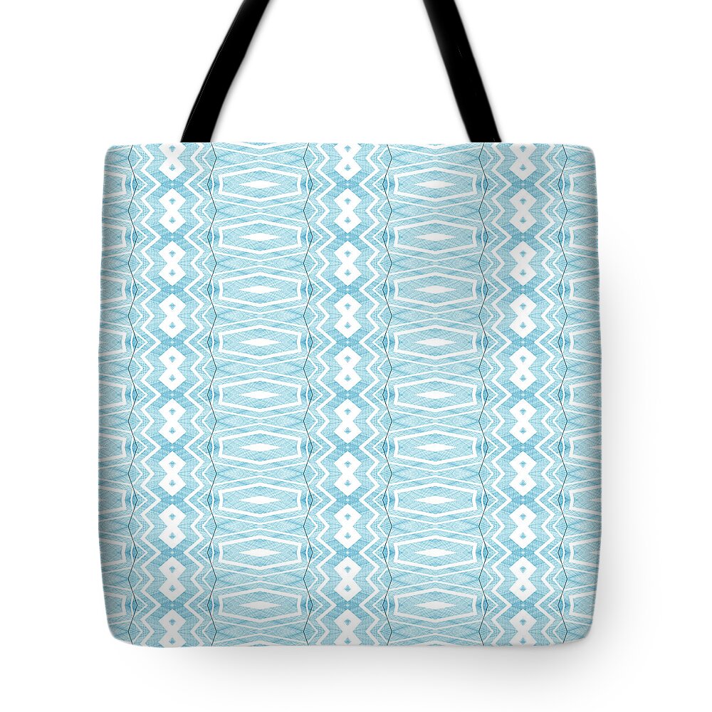 Symmetrical Tote Bag featuring the digital art Pattern 3 by Angie Tirado