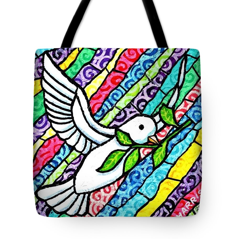 Peace Tote Bag featuring the painting Peace Dove by Jim Harris