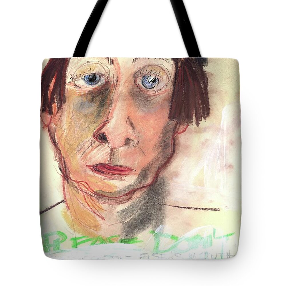 Journal Tote Bag featuring the pastel Peace Out by Carolyn Weltman