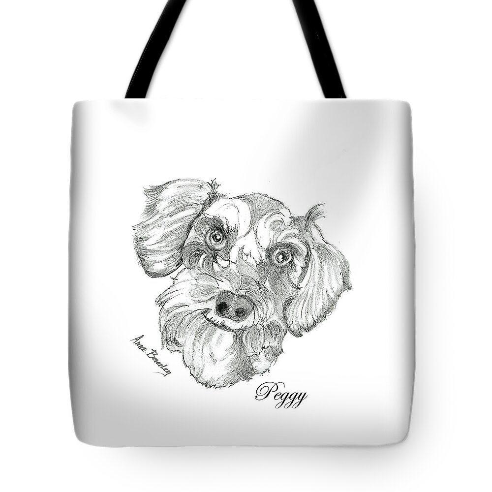 Dog Tote Bag featuring the painting Peggy by Anne Beverley-Stamps