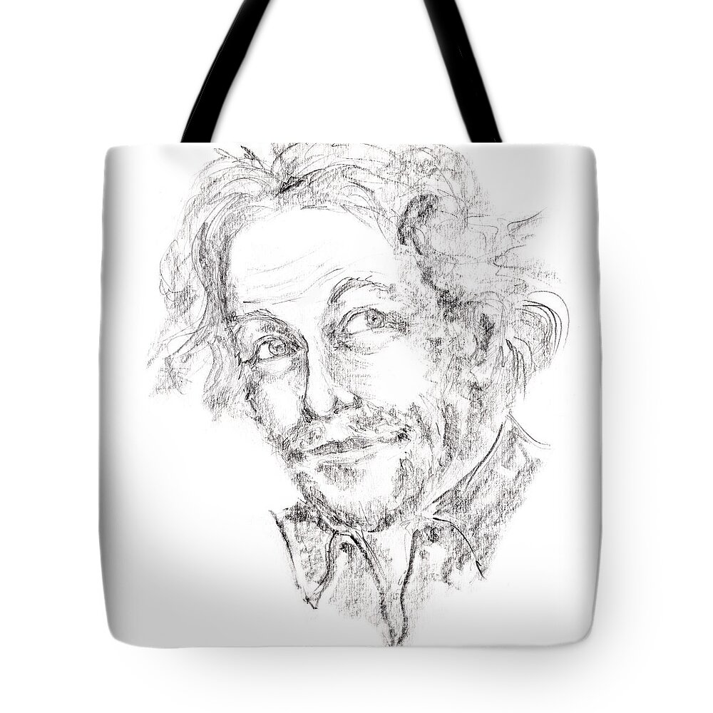 line art man portrait Tote Bag