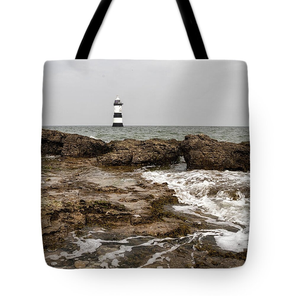 Lighthouse Tote Bag featuring the photograph Penmon Lighthouse #4 by Shirley Mitchell