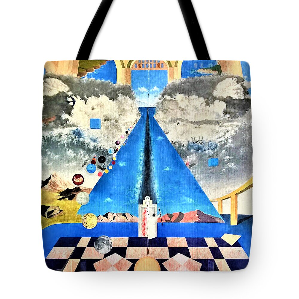 Surrealism Tote Bag featuring the painting Perception by Suleyman Bulut