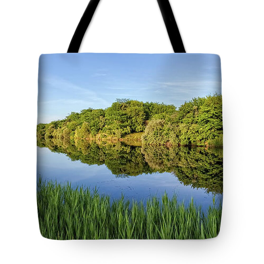 Percy Illinois Tote Bag featuring the photograph Green reflections by Chris Spencer