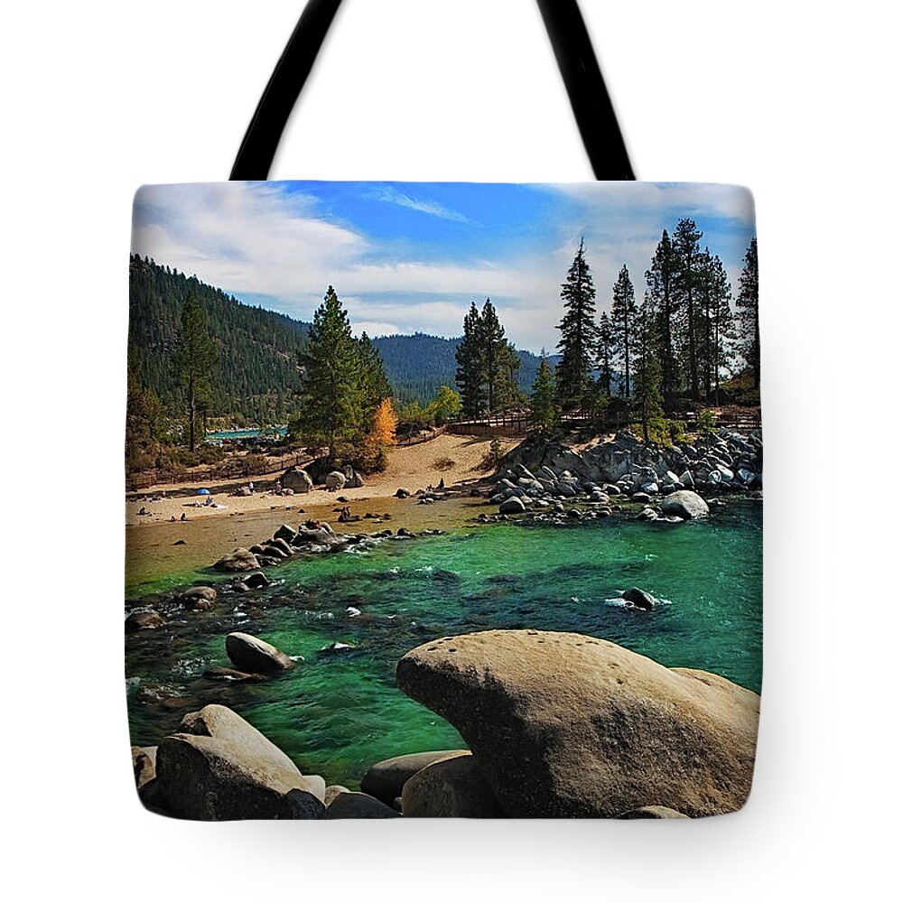 Lakeshore Tote Bag featuring the photograph Perfect Fall Day by Photography By Bob Hallam/getty Images