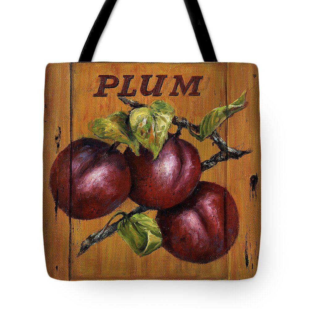 Plums Tote Bag featuring the painting Perfect Plums by Lynne Pittard